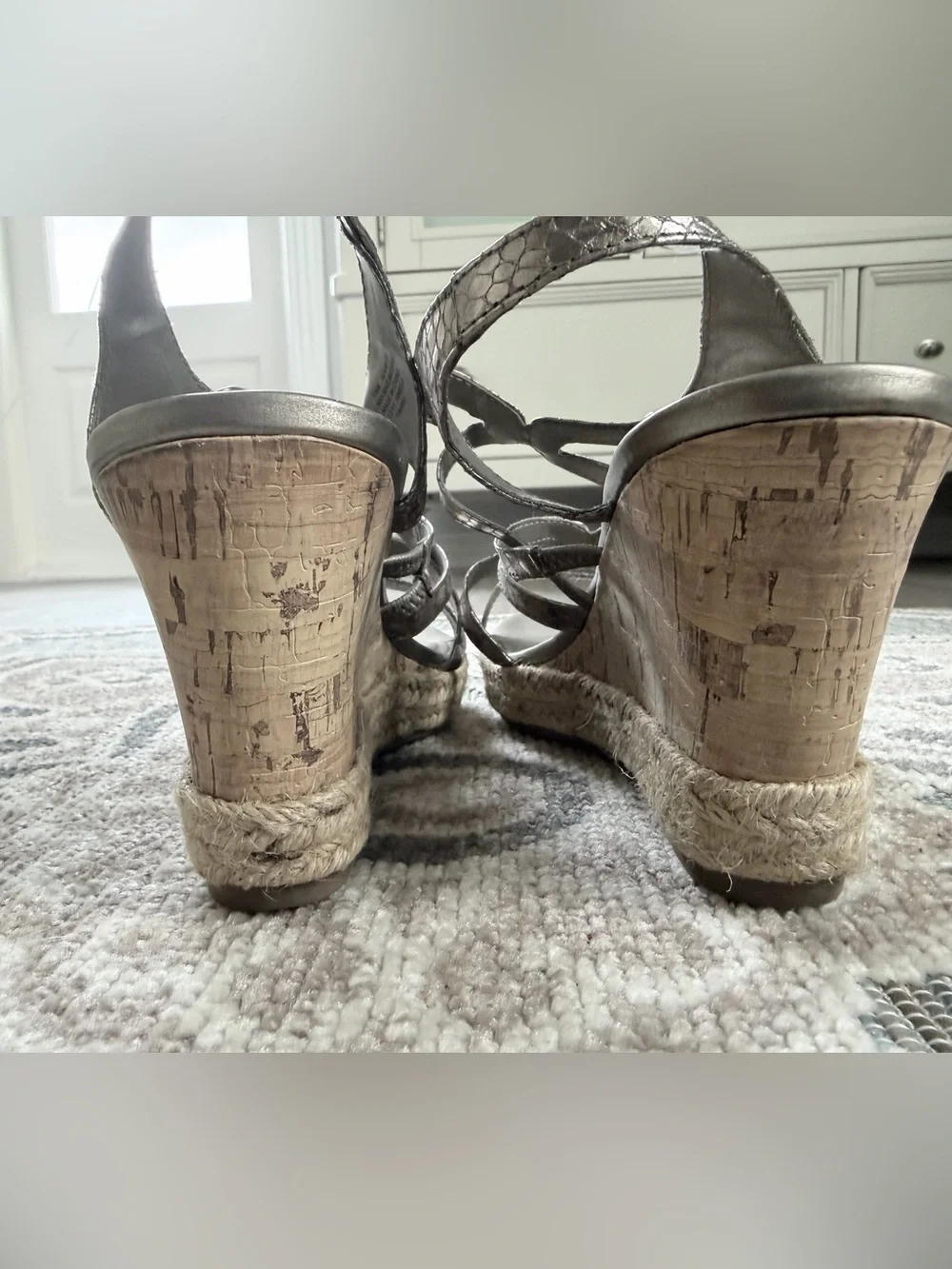 St. John’s Bay Silver Strappy Wedge Sandals